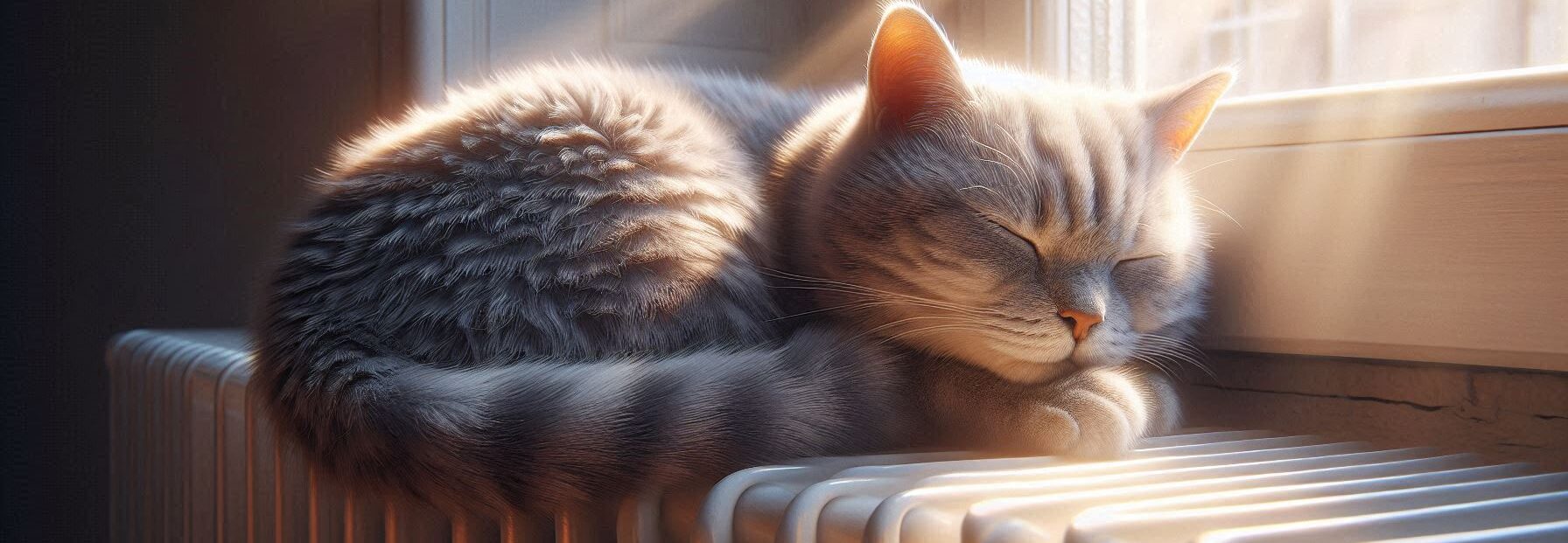 Older Cat Taking a Nap on a Radiator