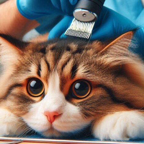 Cat Not Happy About Being Groomed at the Vet