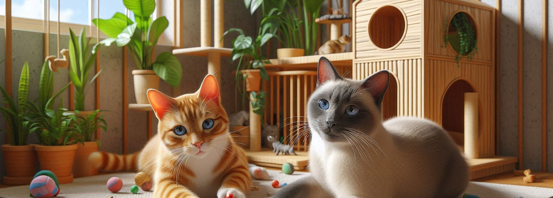 Cats Playing in Their Catio Outside