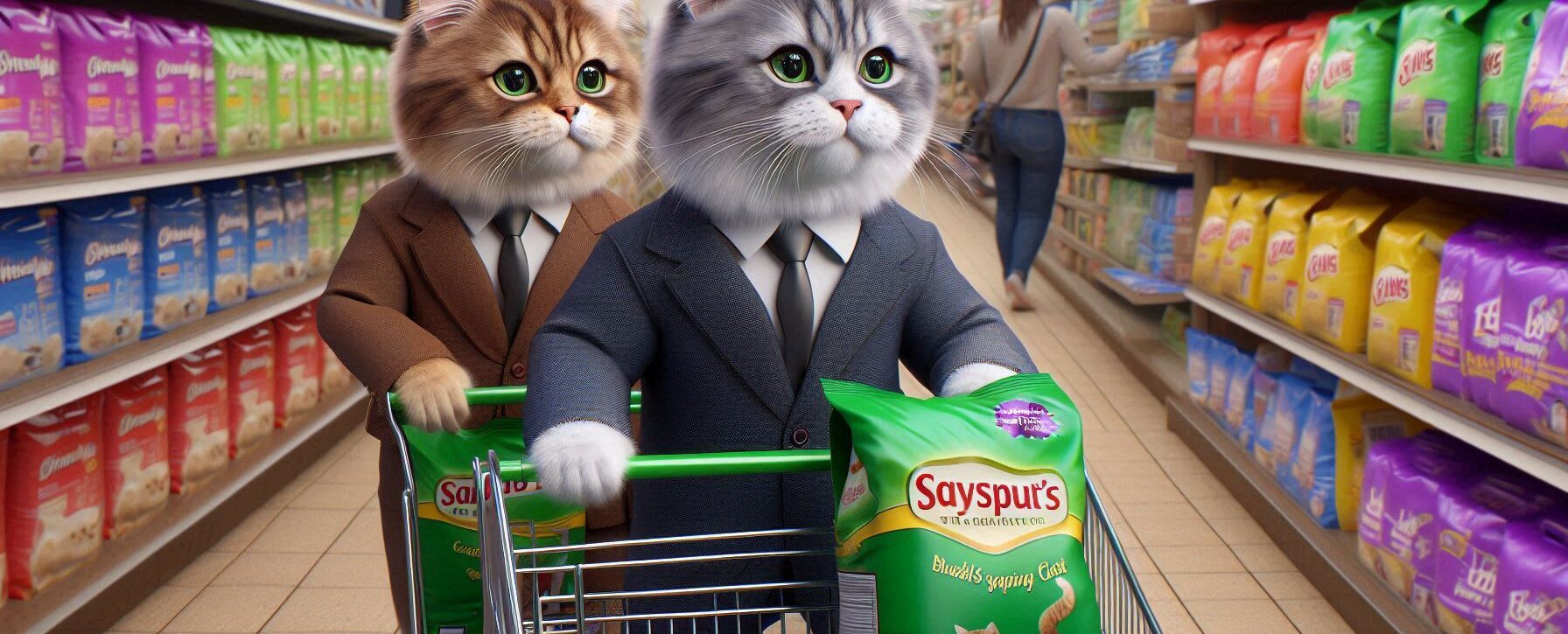 Cats Shopping for Cat Litter