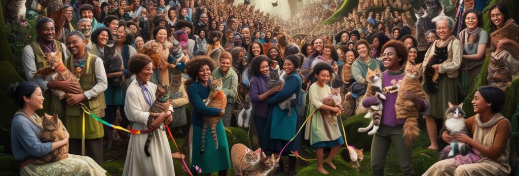 Playing with Cats in the Woods