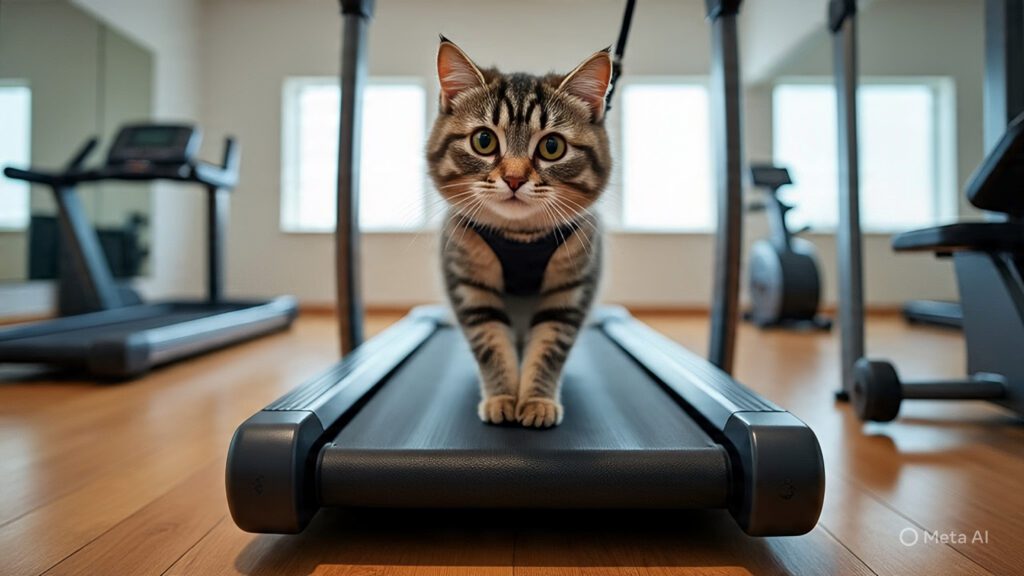 Cat Using a Treadmill