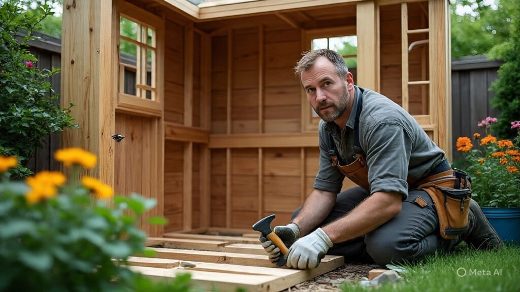 Man Repairing a Catio