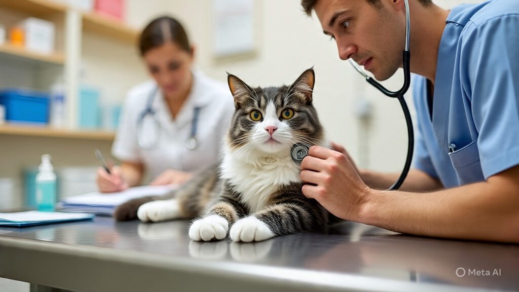 Cat Getting a Checkup at The Vet