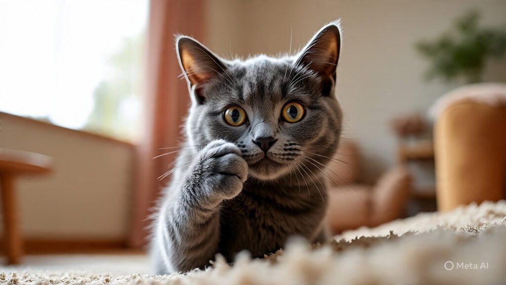 Cat Scratching It's Nose