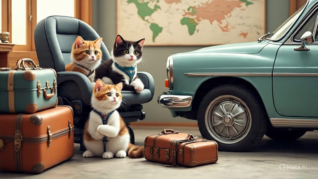 Cats Getting Ready for a Road Trip
