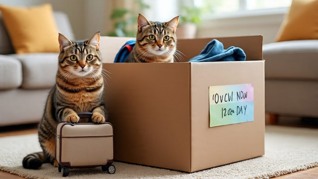 Cats Getting Ready for Moving Day