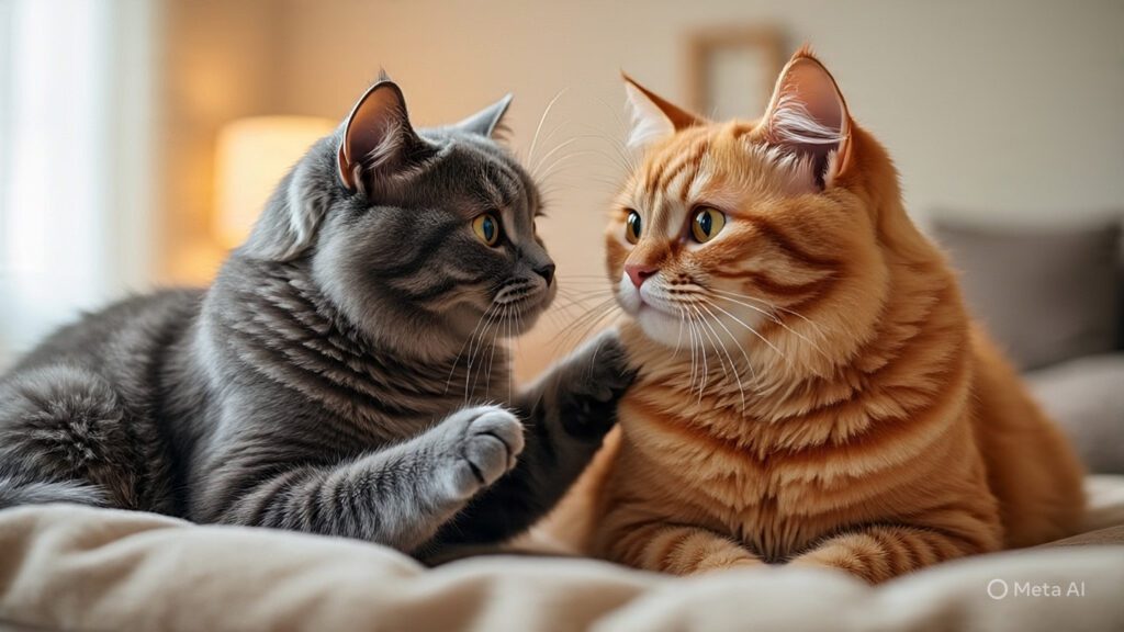 Cats Making Friends with Each Other