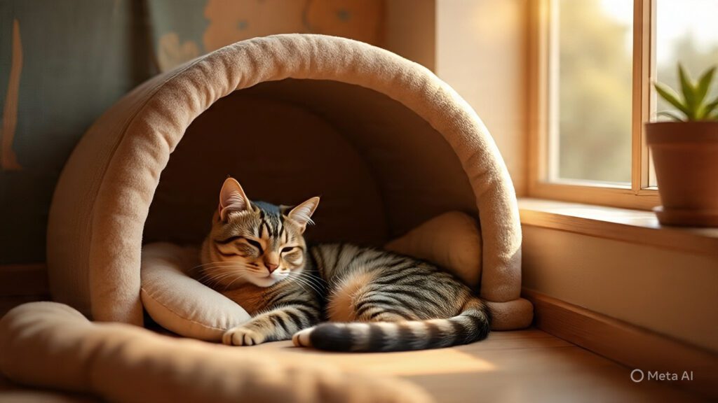 Cat in a Cozy Hideaway