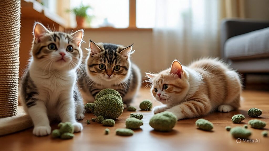 Cats Going Crazy with Catnip