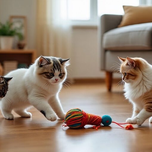 Cats Playing with Interactive Toys