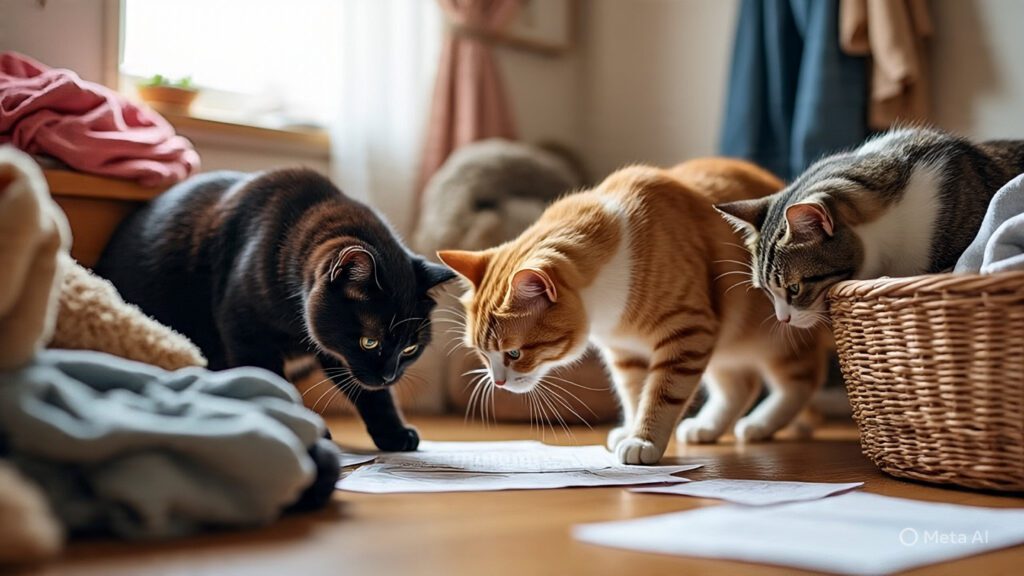 Cats Sniffing Around for Stuff