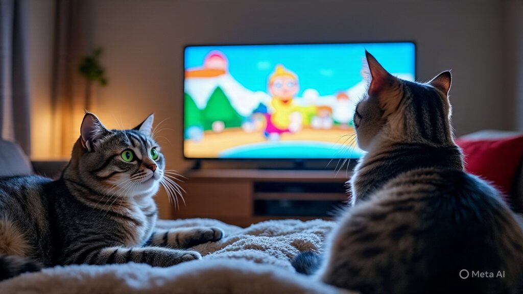 Cats Watching TV