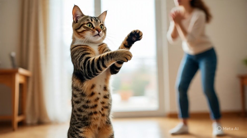 Cat Acting Aggressively to a Visitor
