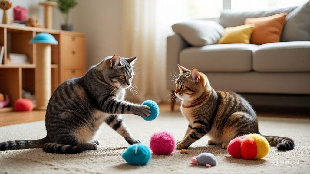 Cats Playing with Cat Toys