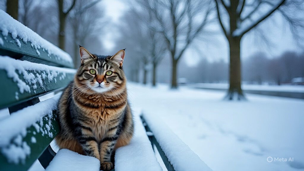 Cold Cat in Winter