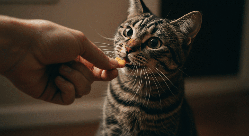 Giving Cat a Treat