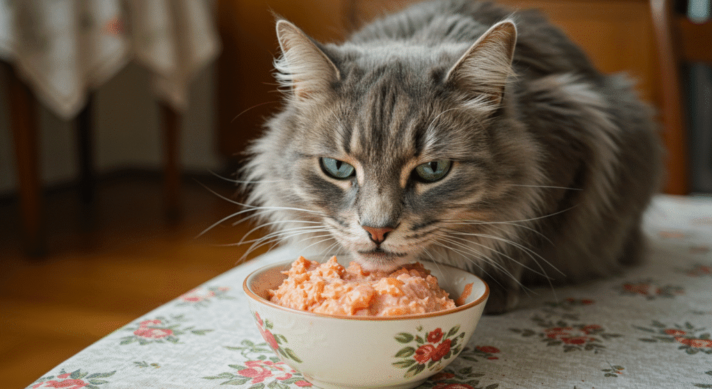 Senior Cat Eating