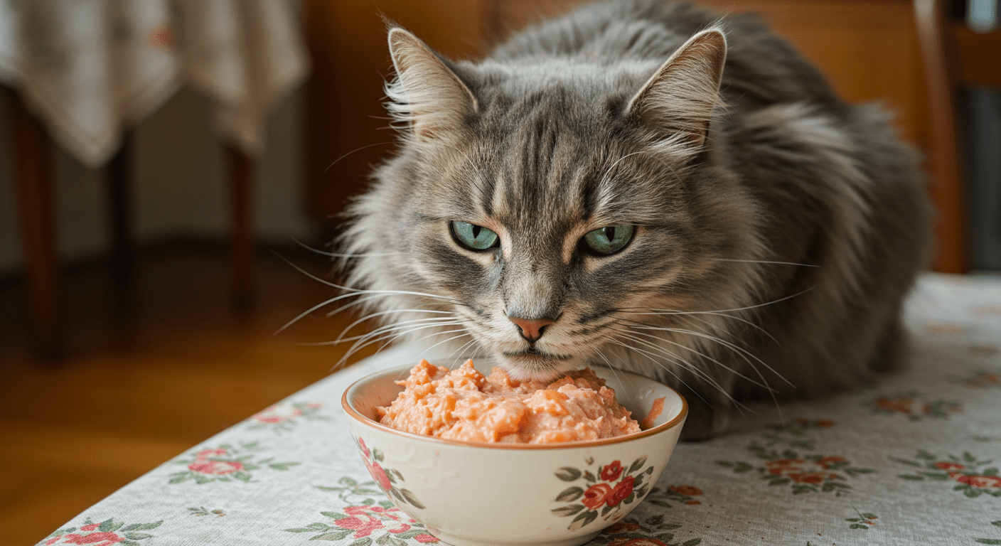 Senior Cat Eating
