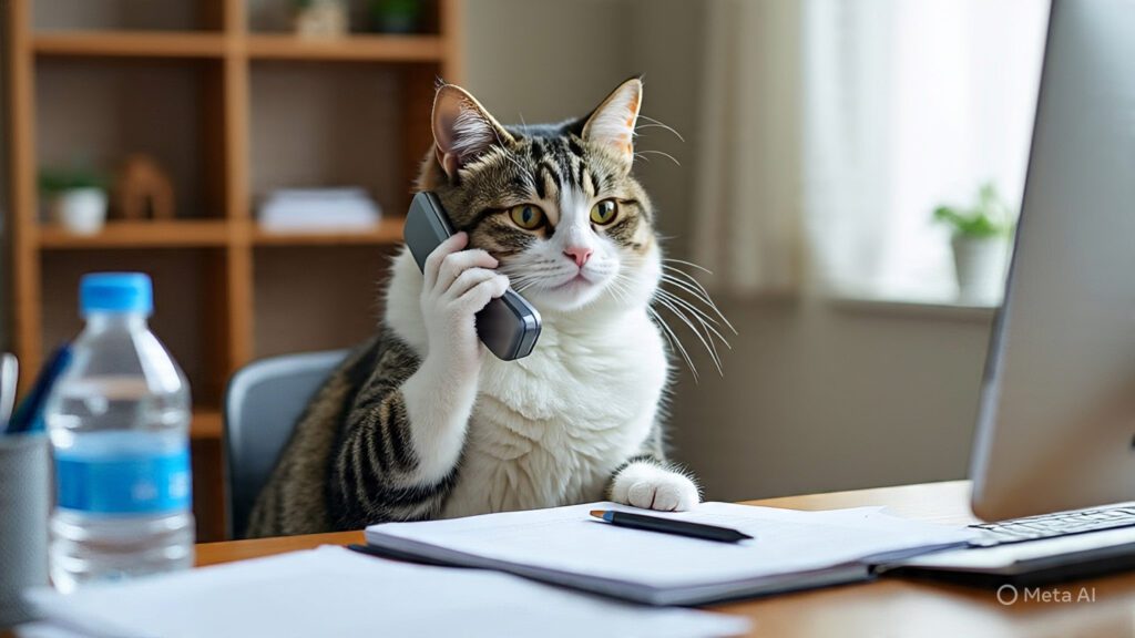 Cat Complaining About the Health Insurance That Its Parents Chose for Him