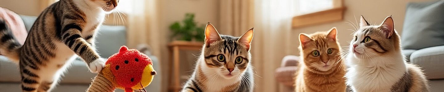 Cats Playing With Their Cat Toys