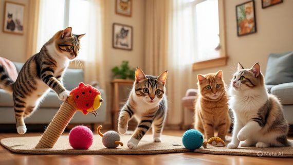 Cats Playing With Their Cat Toys